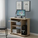 Scrivania Marrone un Cassetto un Vano 80x50x75h cm, Supporto pc - Mezzo