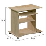 Scrivania Marrone un Cassetto un Vano 80x50x75h cm, Supporto pc - Mezzo