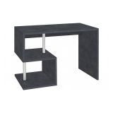 Scrivania Massimo, Scrittoio lineare porta PC, Tavolo multiuso per ufficio, Scrivania salvaspazio multiposizione, 100% Made in Italy, cm 100x50h78, Ardesia