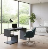 Scrivania Massimo, Scrittoio lineare porta PC, Tavolo multiuso per ufficio, Scrivania salvaspazio multiposizione, 100% Made in Italy, cm 100x50h78, Ardesia