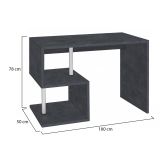 Scrivania Massimo, Scrittoio lineare porta PC, Tavolo multiuso per ufficio, Scrivania salvaspazio multiposizione, 100% Made in Italy, cm 100x50h78, Ardesia