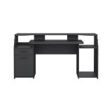 Scrivania Mezzani, tavolo da lavoro dotato di 1 anta e 1 cassetto, ideale per ufficio e gaming, 171x62 h89 cm, Grigio