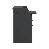 Scrivania Mezzani, tavolo da lavoro dotato di 1 anta e 1 cassetto, ideale per ufficio e gaming, 171x62 h89 cm, Grigio