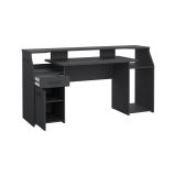 Scrivania Mezzani, tavolo da lavoro dotato di 1 anta e 1 cassetto, ideale per ufficio e gaming, 171x62 h89 cm, Grigio