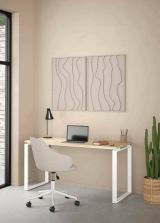 Scrivania Michele, Scrittoio multiuso, Tavolo per ufficio porta PC, Piano di lavoro, 60x150 h76 cm, Rovere e Bianco