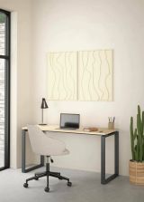 Scrivania Michele, Scrittoio multiuso, Tavolo per ufficio porta PC, Piano di lavoro, 60x150 h76 cm, Rovere e Grigio