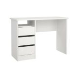 Scrivania Minette, Scrittoio multiuso, Tavolo per ufficio porta PC, Piano di lavoro, 49x110 h76 cm, Bianco
