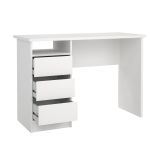 Scrivania Minette, Scrittoio multiuso, Tavolo per ufficio porta PC, Piano di lavoro, 49x110 h76 cm, Bianco