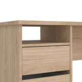 Scrivania Minette, Scrittoio multiuso, Tavolo per ufficio porta PC, Piano di lavoro, 49x110 h76 cm, Rovere