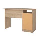 Scrivania Minette, Scrittoio multiuso, Tavolo per ufficio porta PC, Piano di lavoro, 49x110 h76 cm, Rovere