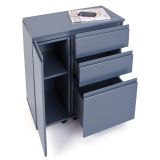 Scrivania-mobile allungabile con cassetti e contenitore in MDF laccato grigio