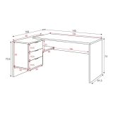 Scrivania moderna rovere e bianca 145x108cm con 2 cassetti - Agnello