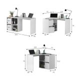 Scrivania modulabile bianca 152x49cm con libreria - Ascona