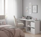 Scrivania modulabile bianca 152x49cm con libreria - Ascona