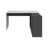 Scrivania modulabile bianca e antracite 136x139cm con libreria - Abby