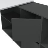 Scrivania modulabile bianca e antracite 136x139cm con libreria - Abby