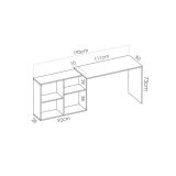 Scrivania modulabile rovere 121x96cm - Apricot