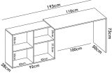Scrivania modulabile rovere 121x96cm - Apricot