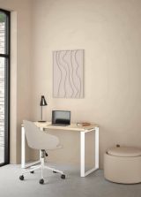 Scrivania Muriel, Scrittoio multiuso, Tavolo per ufficio porta PC, Piano di lavoro, 60x120 h76 cm, Rovere e Bianco