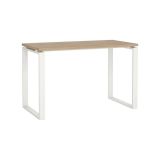 Scrivania Muriel, Scrittoio multiuso, Tavolo per ufficio porta PC, Piano di lavoro, 60x120 h76 cm, Rovere e Bianco