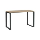 Scrivania Muriel, Scrittoio multiuso, Tavolo per ufficio porta PC, Piano di lavoro, 60x120 h76 cm, Rovere e Grigio
