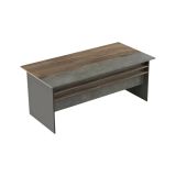 Scrivania Nash, Scrittoio multiuso, Tavolo per ufficio porta PC, Piano di lavoro, 180x90 h75 cm, Marrone e Grigio