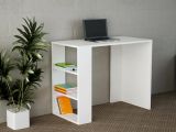 Scrivania Nembus, Scrittoio multiuso, Tavolo per ufficio porta PC, Piano di lavoro, 90x40 h74 cm, Bianco