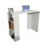 Scrivania Nembus, Scrittoio multiuso, Tavolo per ufficio porta PC, Piano di lavoro, 90x40 h74 cm, Bianco