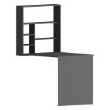 Scrivania Nero Antracite 5 Ripiani 6 Vani 59x90x74h cm, con Libreria - Veglio