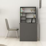 Scrivania Nero Antracite 5 Ripiani 6 Vani 59x90x74h cm, con Libreria - Veglio