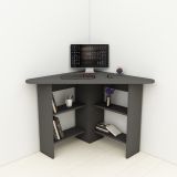Scrivania Nero Antracite 5 Ripiani Angolare 80x80x74h cm, 4 Vani - Panchia