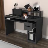 Scrivania Nero Antracite 5 Ripiani un Cassetto 120x93x55h cm, 5 Vani - Roletto