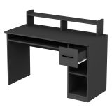 Scrivania Nero Antracite 5 Ripiani un Cassetto 120x93x55h cm, 5 Vani - Roletto