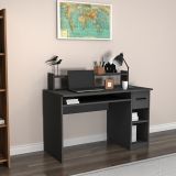 Scrivania Nero Antracite 5 Ripiani un Cassetto 120x93x55h cm, 5 Vani - Roletto