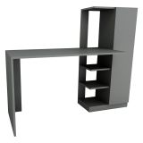 Scrivania Nero Antracite 6 Ripiani Un'anta 120x55x74h cm, 7 Vani - Donnas