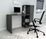 Scrivania Nero Antracite 6 Ripiani Un'anta 120x55x74h cm, 7 Vani - Donnas