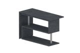 Scrivania Nero Antracite Angolare Modulabile 120x50x75h cm, 2 Ripiani - Topazio