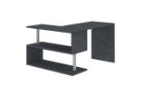 Scrivania Nero Antracite Angolare Modulabile 120x50x75h cm, 2 Ripiani - Topazio