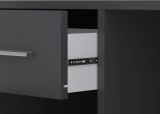 Scrivania Nero Antracite Angolare un Cassetto 120x92x74h cm, 2 Ripiani - Linaza