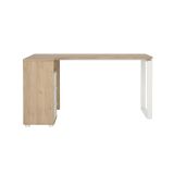 Scrivania Noemie, Scrittoio multiuso, Tavolo per ufficio porta PC, Piano di lavoro, 100x150 h76 cm, Rovere e Bianco