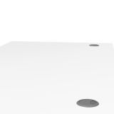 Scrivania Orphee, Scrittoio multiuso, Tavolo per ufficio porta PC, Piano di lavoro, 150x80 h75 cm, Bianco e Grigio