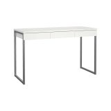 Scrivania Pascale, Scrittoio multiuso, Tavolo per ufficio porta PC, Piano di lavoro, 126x52 h77 cm, Bianco