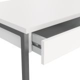 Scrivania Pascale, Scrittoio multiuso, Tavolo per ufficio porta PC, Piano di lavoro, 126x52 h77 cm, Bianco