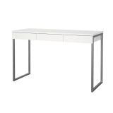 Scrivania Pascale, Scrittoio multiuso, Tavolo per ufficio porta PC, Piano di lavoro, 126x52 h77 cm, Bianco