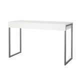 Scrivania Pascale, Scrittoio multiuso, Tavolo per ufficio porta PC, Piano di lavoro, 126x52 h77 cm, Bianco
