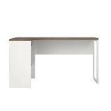 Scrivania Patience, Scrittoio multiuso, Tavolo per ufficio porta PC, Piano di lavoro, 145x81 h77 cm, Bianco