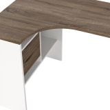 Scrivania Patience, Scrittoio multiuso, Tavolo per ufficio porta PC, Piano di lavoro, 145x81 h77 cm, Bianco