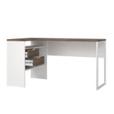 Scrivania Patience, Scrittoio multiuso, Tavolo per ufficio porta PC, Piano di lavoro, 145x81 h77 cm, Bianco