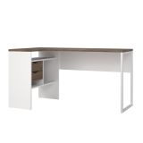 Scrivania Patience, Scrittoio multiuso, Tavolo per ufficio porta PC, Piano di lavoro, 145x81 h77 cm, Bianco