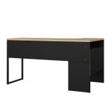 Scrivania Patience, Scrittoio multiuso, Tavolo per ufficio porta PC, Piano di lavoro, 145x81 h77 cm, Nero e Quercia